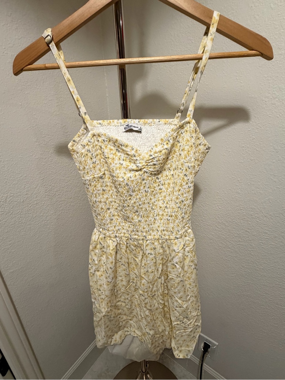 Hollister Yellow Floral Smocked Romper